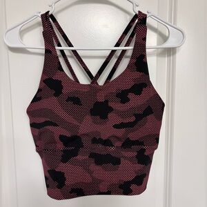 Camo Black and Pink Women's Sports Bra